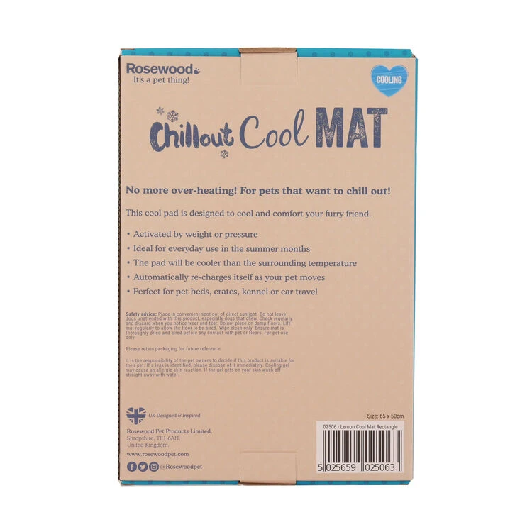 Rosewood Lemon Print Rectangular Dog Cool Mat 9 Rosewood Lemon Print Rectangular Dog Cool Mat - Image 7