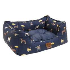 Joules Dog Print Square Dog Bed