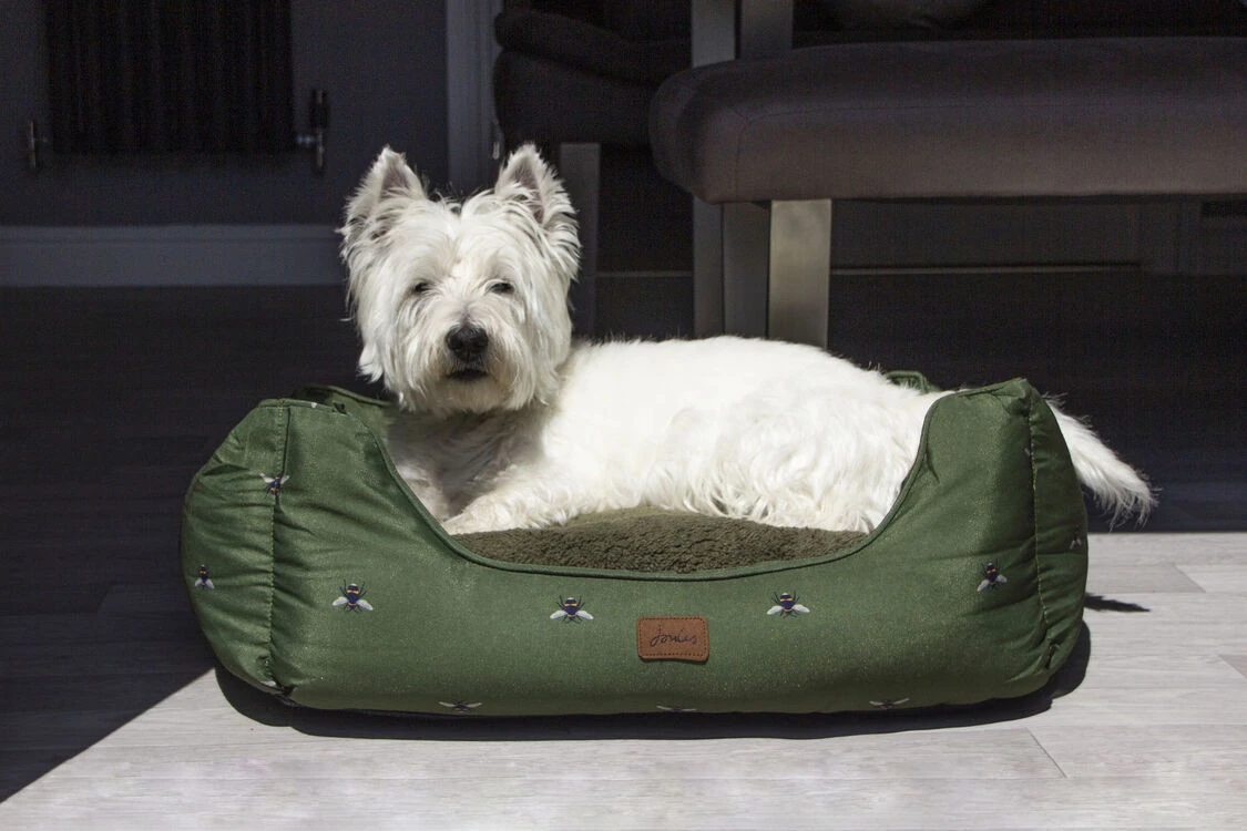 Joules Let Sleeping Dogs Lie Box Bed Olive Bee Print 6 Joules Let Sleeping Dogs Lie Box Bed Olive Bee Print - Image 4