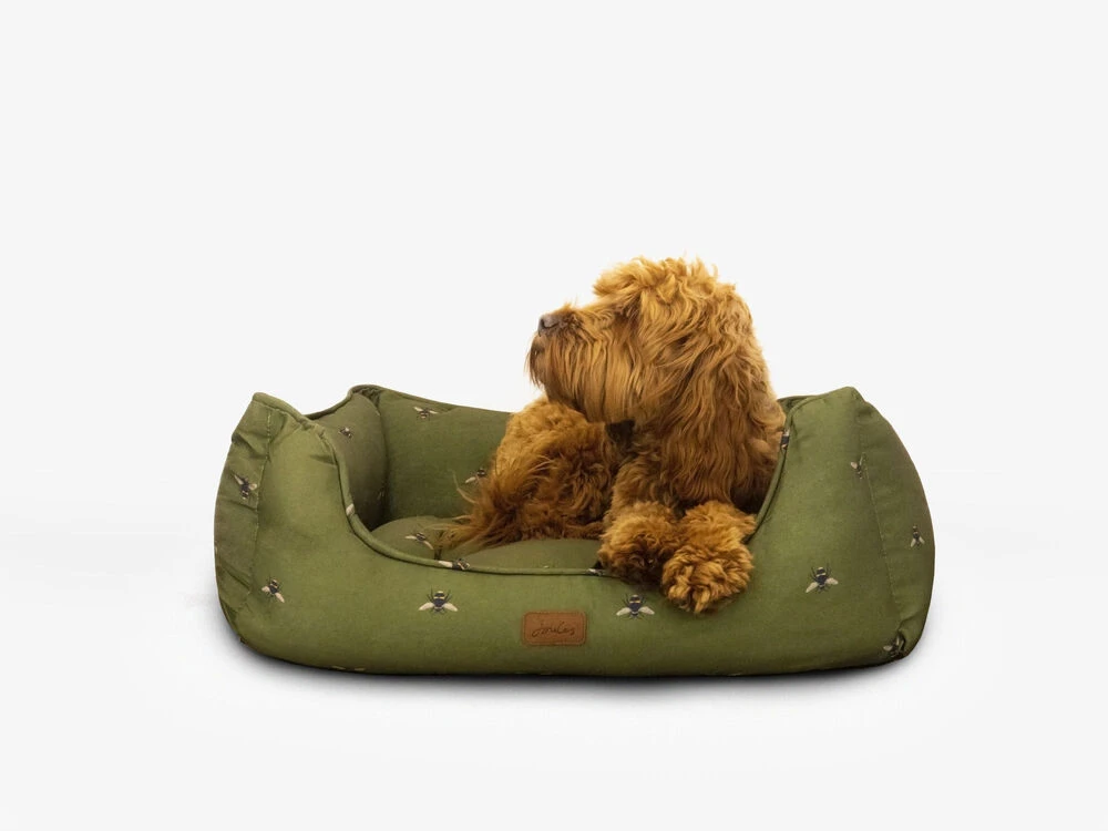 Joules Let Sleeping Dogs Lie Box Bed Olive Bee Print 3 Joules Let Sleeping Dogs Lie Box Bed Olive Bee Print