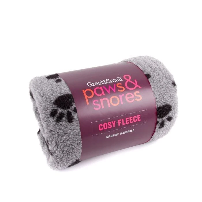 Great&Small Thermal Fleece Blanket Grey Paw 3 Great&Small Thermal Fleece Blanket Grey Paw