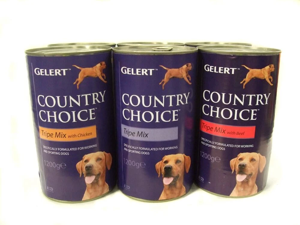 6 X 1200g Gelert Country Choice Tripe Mix Wet Dog Food Variety Pack 3 6 X 1200g Gelert Country Choice Tripe Mix Wet Dog Food Variety Pack