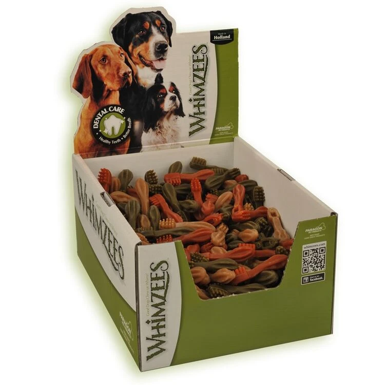 350 X Whimzees Toothbrush Extra Small 7cm Display Box 3 350 X Whimzees Toothbrush Extra Small 7cm Display Box
