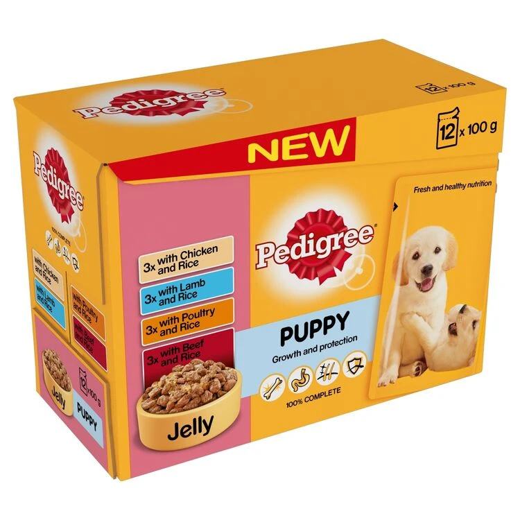 Pedigree Meat & Rice In Jelly Wet Puppy Food 3 Pedigree Meat & Rice In Jelly Wet Puppy Food