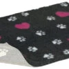 Non Slip Vetbed Cerise Hearts & White Paws Dog Bed - Charcoal -Danish Design || Scruffs || Great&Small Sales 52349