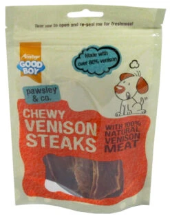 12 X Good Boy Pawsley & Co Chewy Venison Steaks 80g