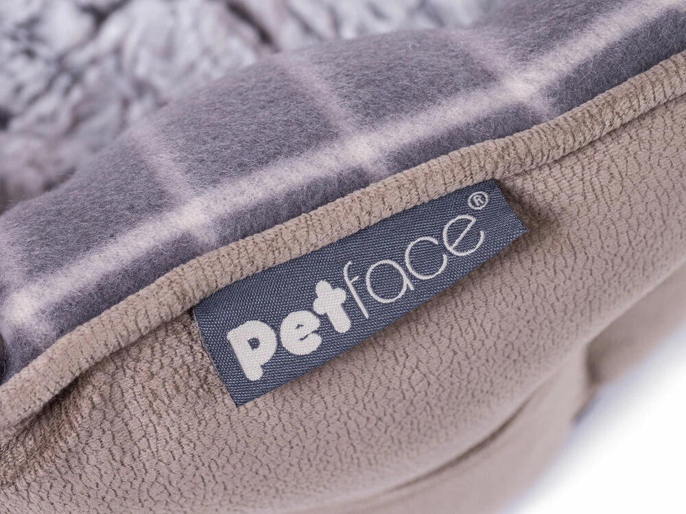 Petface Grey Check & Bamboo Oval Bed 7 Petface Grey Check & Bamboo Oval Bed - Image 5