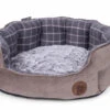 Petface Grey Check & Bamboo Oval Bed -Danish Design || Scruffs || Great&Small Sales 5a7c1d0e1c40d2.20661680