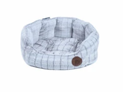 Petface White Plush Oval Bed -Danish Design || Scruffs || Great&Small Sales 5a7c272ec31336.25753388