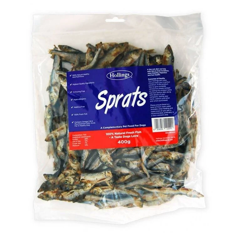 Hollings Sprats Natural Dog Treat 400g 3 Hollings Sprats Natural Dog Treat 400g