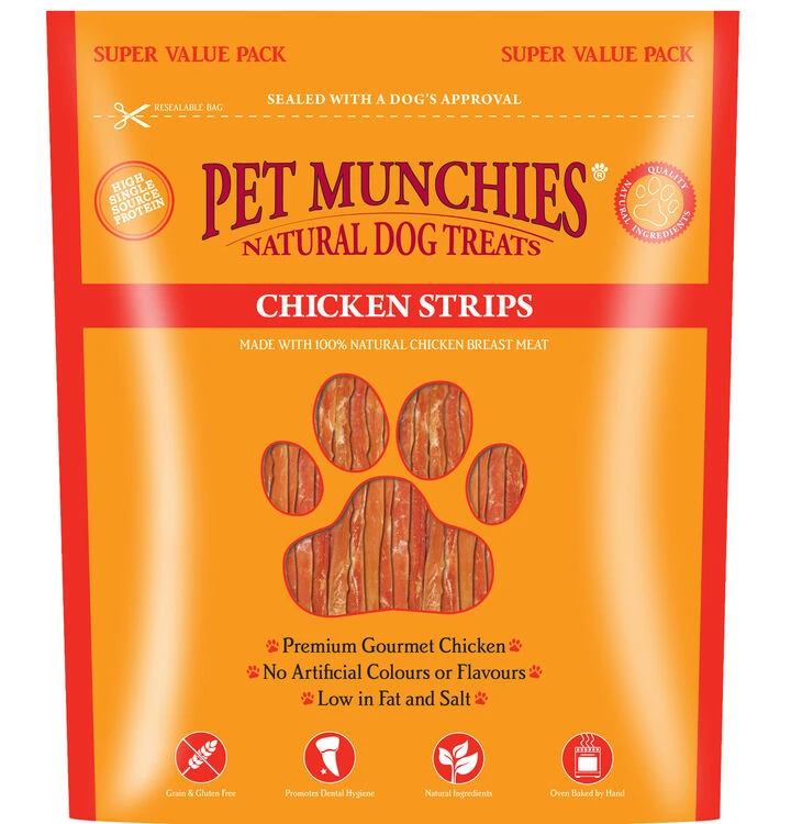 Pet Munchies Natural Chicken Strips Dog Treats 4 Pet Munchies Natural Chicken Strips Dog Treats - Image 2
