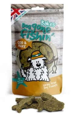 6 X Mr Johnson's Dog Gone Fishin' Cod And Hake Bakes 75g