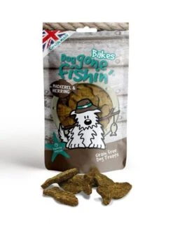 6 X Mr Johnson's Dog Gone Fishin' Mackerel And Herring Bakes Dog Treats 75g
