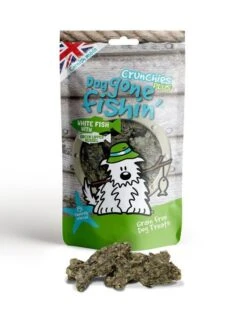 6 X Dog Gone Fishin' White Fish With Green Lipped Mussel Crunchies Plus Dog Treats 75g