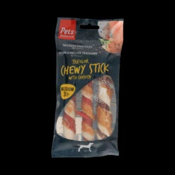 6 X Pets Unlimited Tricolor Chewy Sticks Medium - Chicken 3 Pieces
