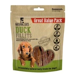 6 X Rosewood Natural Eats Duck Fillets Value Pack Dog Treats 320g