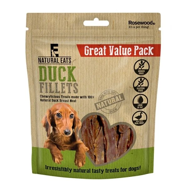 6 X Rosewood Natural Eats Duck Fillets Value Pack Dog Treats 320g 3 6 X Rosewood Natural Eats Duck Fillets Value Pack Dog Treats 320g