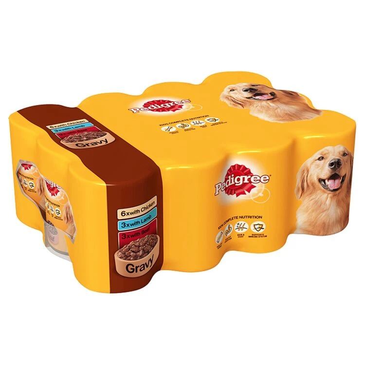 Pedigree Chicken, Lamb & Beef In Gravy Wet Dog Food - Variety Pack 3 Pedigree Chicken, Lamb & Beef In Gravy Wet Dog Food - Variety Pack