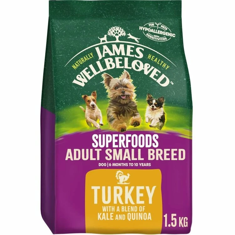 James Wellbeloved Dog Food Adult Small Breed With Turkey 1.5kg 3 James Wellbeloved Dog Food Adult Small Breed With Turkey 1.5kg