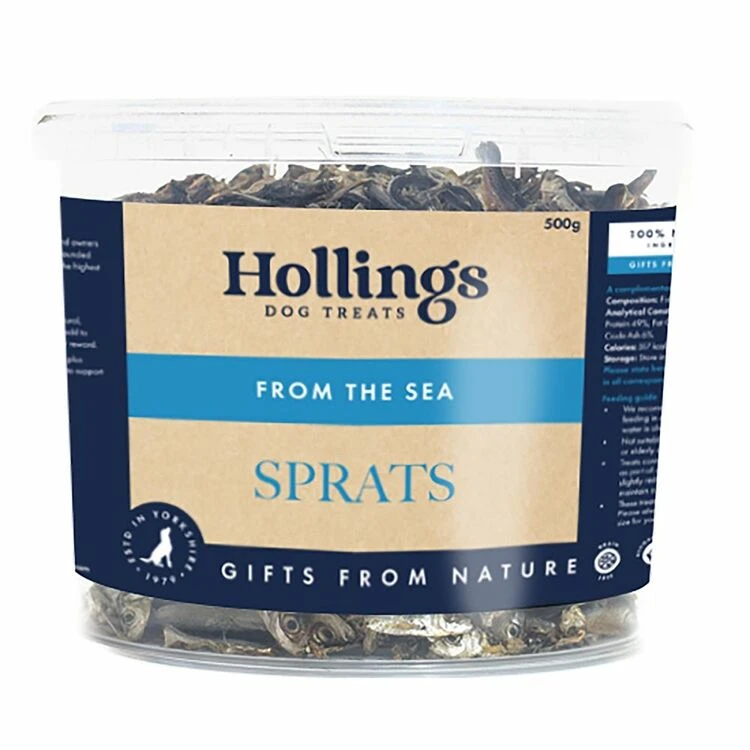 Hollings From The Sea-Sprats Dog Treats Tub 500g 3 Hollings From The Sea-Sprats Dog Treats Tub 500g