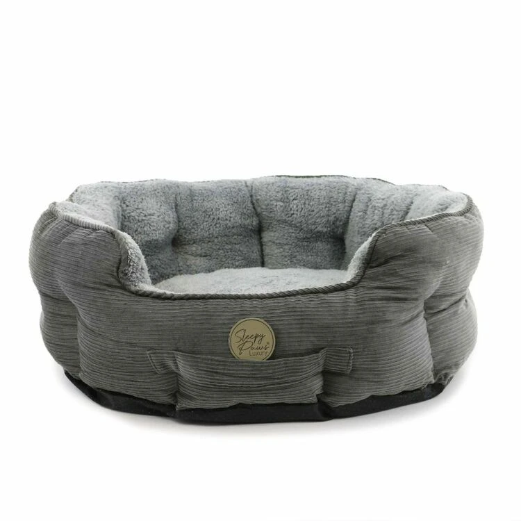 Ancol Sleepy Paws Oval Bed Grey Cord 5 Ancol Sleepy Paws Oval Bed Grey Cord - Image 3