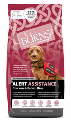 Burns Alert Adult & Senior Chicken & Brown Rice Assistance Dog Food -Danish Design || Scruffs || Great&Small Sales Alert Chicken 12kg