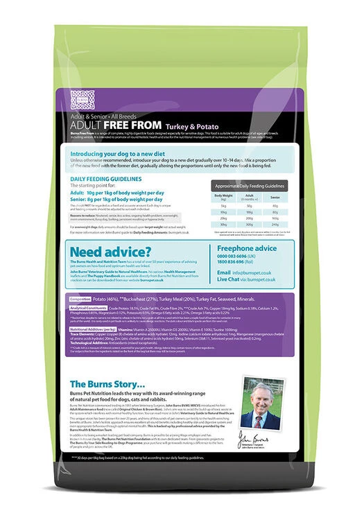 Burns Adult Free From Turkey And Potato Dog Food 6 Burns Adult Free From Turkey And Potato Dog Food - Image 4