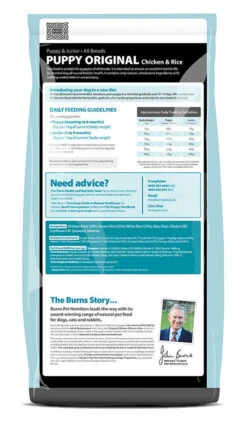 Burns Original Puppy Chicken & Rice 13 Burns Original Puppy Chicken & Rice -Danish Design || Scruffs || Great&Small Sales Puppy Original Chicken 12kg reverse