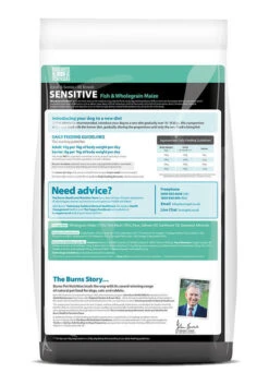 Burns Sensitive Fish And Wholegrain Maize 10 Burns Sensitive Fish And Wholegrain Maize -Danish Design || Scruffs || Great&Small Sales Sensitive Fish 6kg reverse