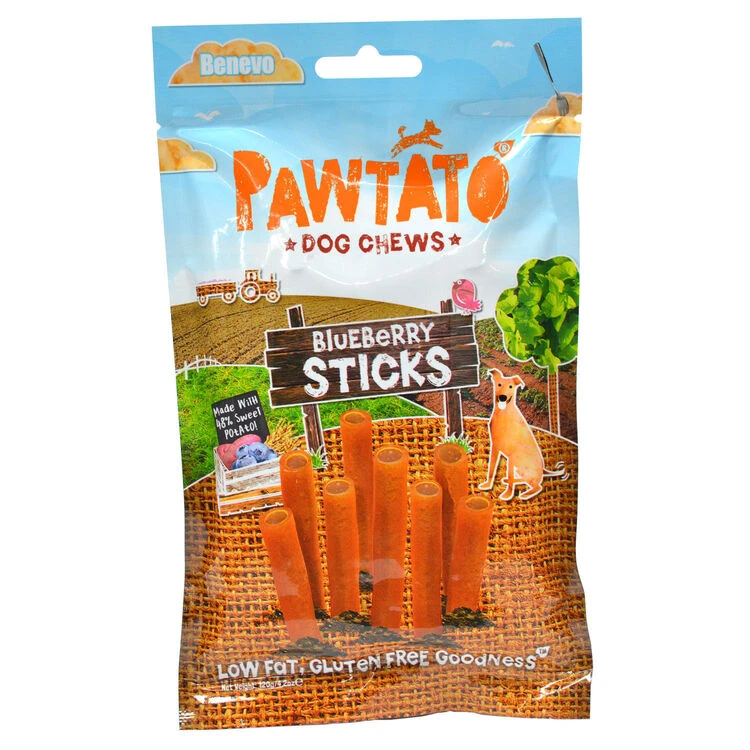 Benevo Pawtato Blueberry Sticks Chews 3 Benevo Pawtato Blueberry Sticks Chews