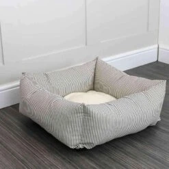 Lords & Labradors Cotton Box Bed For Dogs Regency Stripe