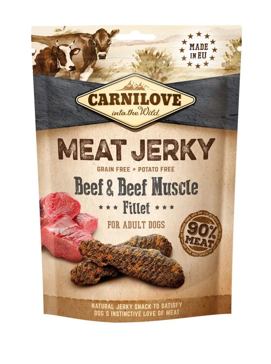 Carnilove Jerky Beef & Beef Muscle Fillet Treats 3 Carnilove Jerky Beef & Beef Muscle Fillet Treats