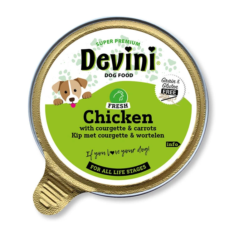 Devini Chicken With Courgette & Carrots Wet Dog Food 3 Devini Chicken With Courgette & Carrots Wet Dog Food