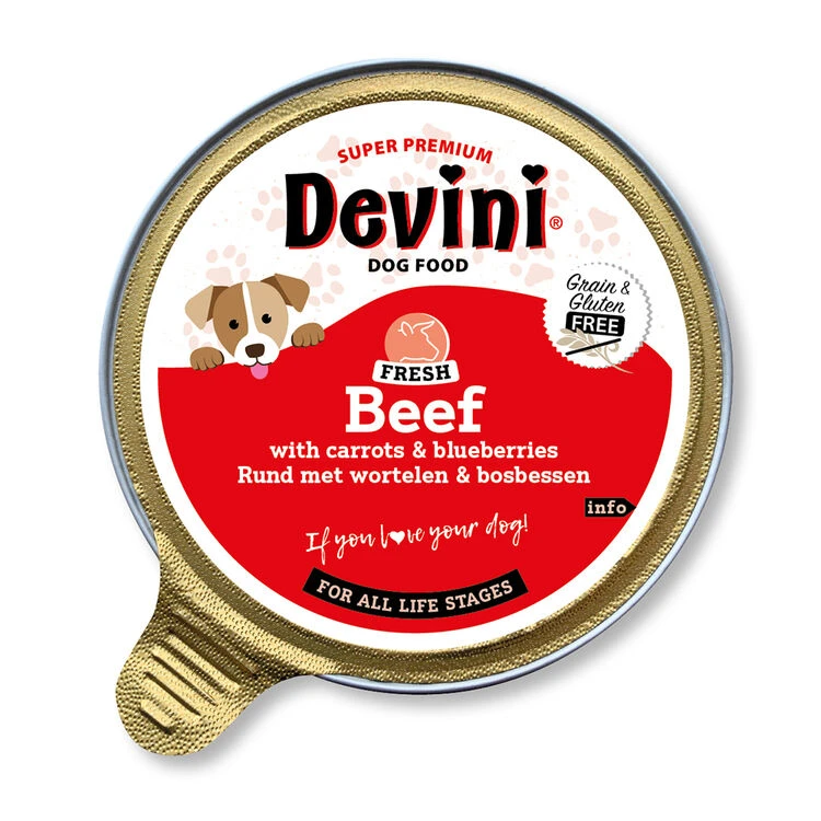 Devini Beef With Carrots & Blueberries Wet Dog Food 3 Devini Beef With Carrots & Blueberries Wet Dog Food