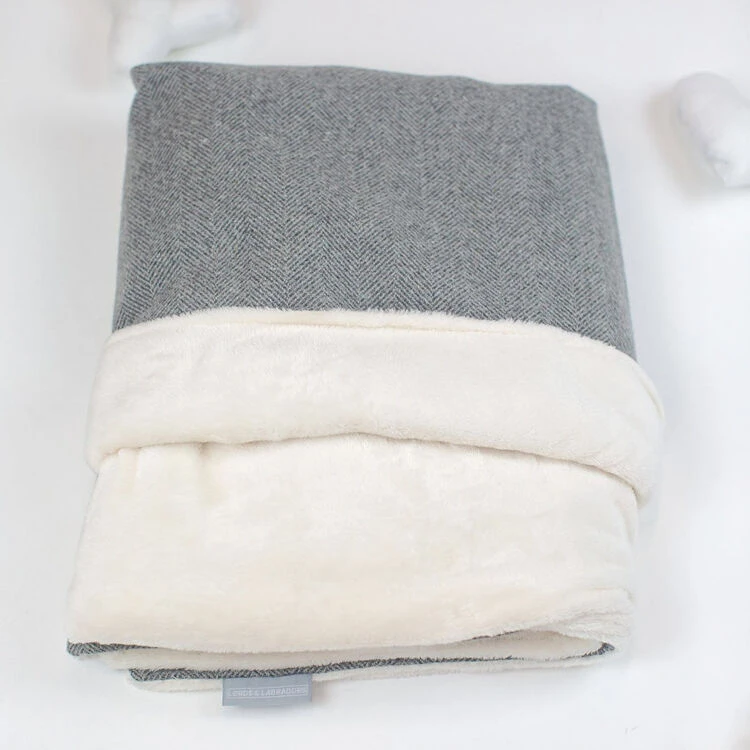 Lords & Labradors Tweed Dog Blanket Pewter Herringbone 3 Lords & Labradors Tweed Dog Blanket Pewter Herringbone