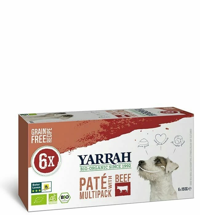 24 X Yarrah Organic Dog Grain Free Pate Beef 150g 3 24 X Yarrah Organic Dog Grain Free Pate Beef 150g