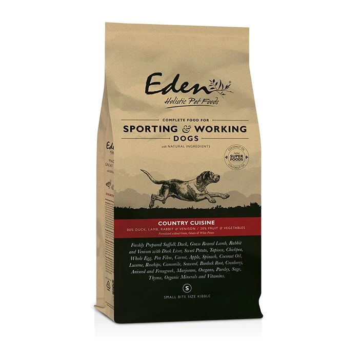 Eden 80/20 Country Cuisine Working And Sporting Dog Small Kibble 3 Eden 80/20 Country Cuisine Working And Sporting Dog Small Kibble