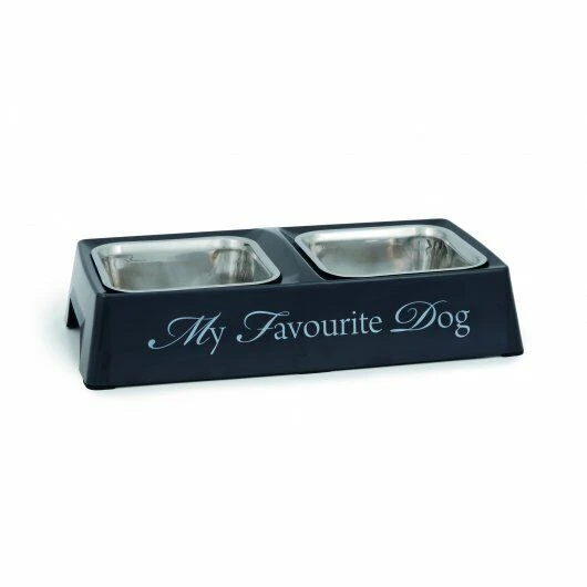 Designed By Lotte Melamine Double Diner My Favourite Dog Bowl Grey 4 Designed By Lotte Melamine Double Diner My Favourite Dog Bowl Grey - Image 2