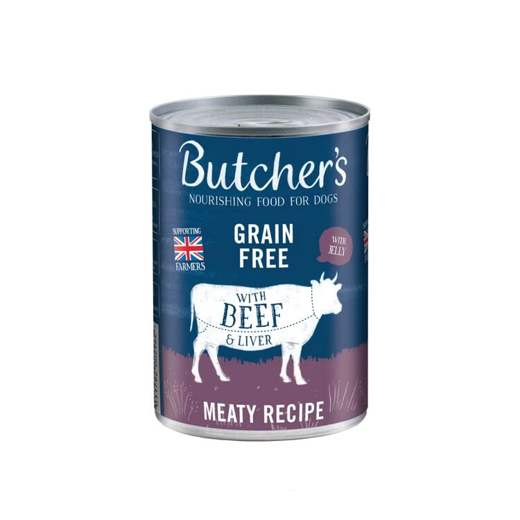 12 X 400g Butcher's Meaty Recipe Beef And Liver Dog Food 3 12 X 400g Butcher's Meaty Recipe Beef And Liver Dog Food