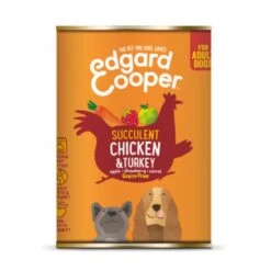 6 X Edgard & Cooper Dog Wet Tin Chicken & Turkey 400g