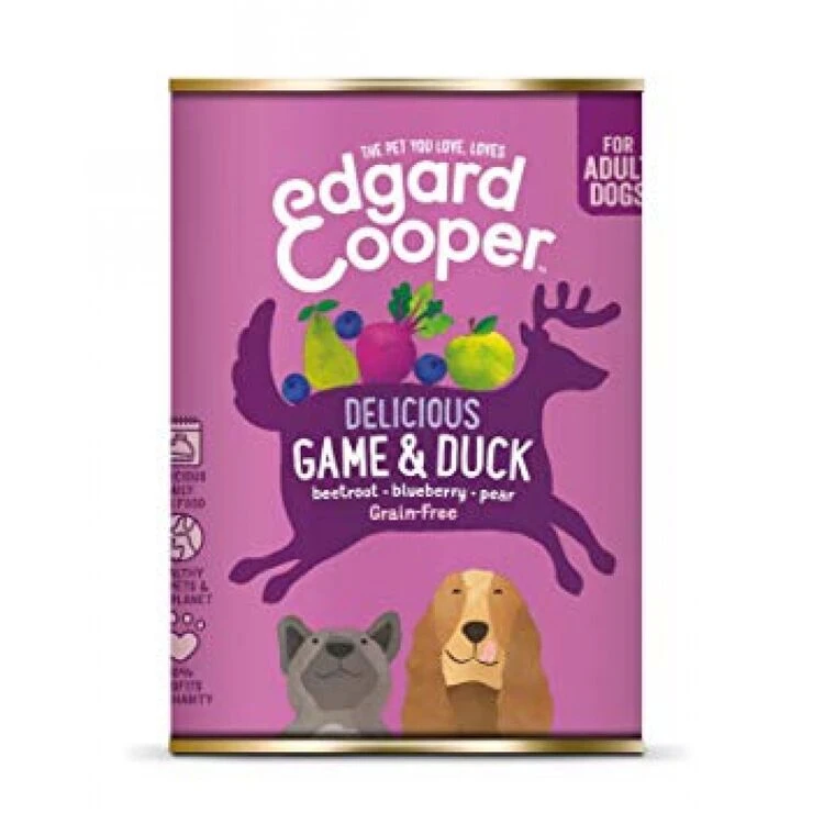 6 X Edgard & Cooper Dog Wet Tin Game & Duck 400g 3 6 X Edgard & Cooper Dog Wet Tin Game & Duck 400g