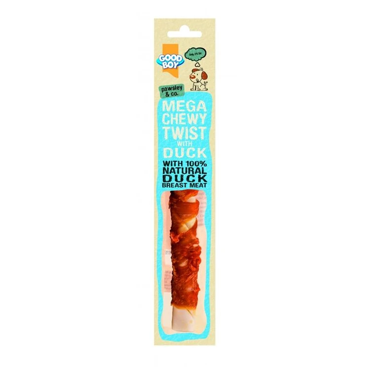 Good Boy Pawsley & Co Mega Chewy Twist With Duck Dog Treat 3 Good Boy Pawsley & Co Mega Chewy Twist With Duck Dog Treat