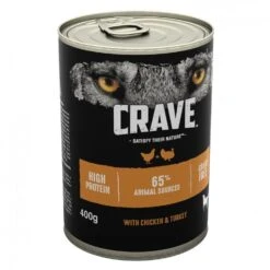 6 X Crave Dog Food Can With Chicken & Turkey In Loaf 400g