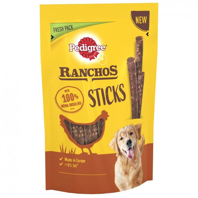 10 X Pedigree Ranchos Sticks Dog Treats With Chicken Liver 60g 3 10 X Pedigree Ranchos Sticks Dog Treats With Chicken Liver 60g