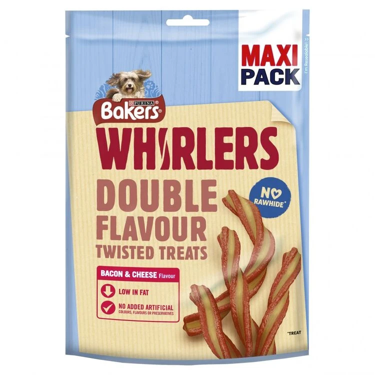 5 X Bakers Dog Treats Bacon & Cheese Flavour Whirlers 270g 3 5 X Bakers Dog Treats Bacon & Cheese Flavour Whirlers 270g