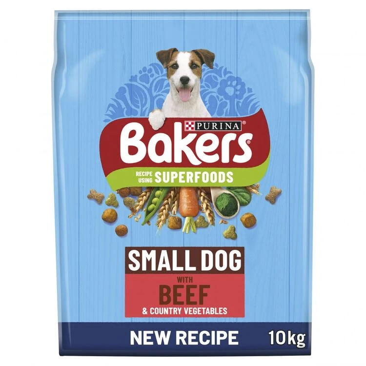 Bakers Small Dry Dog Food Beef & Vegetables 10kg 3 Bakers Small Dry Dog Food Beef & Vegetables 10kg