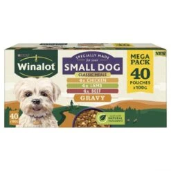 40 X Winalot Small Wet Dog Food Pouches Mixed In Gravy 100g