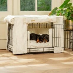 Lords & Labradors Dog Crate Set In Ivory Boucle