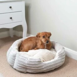 Lords & Labradors Essentials Round Dog Bed Light Grey