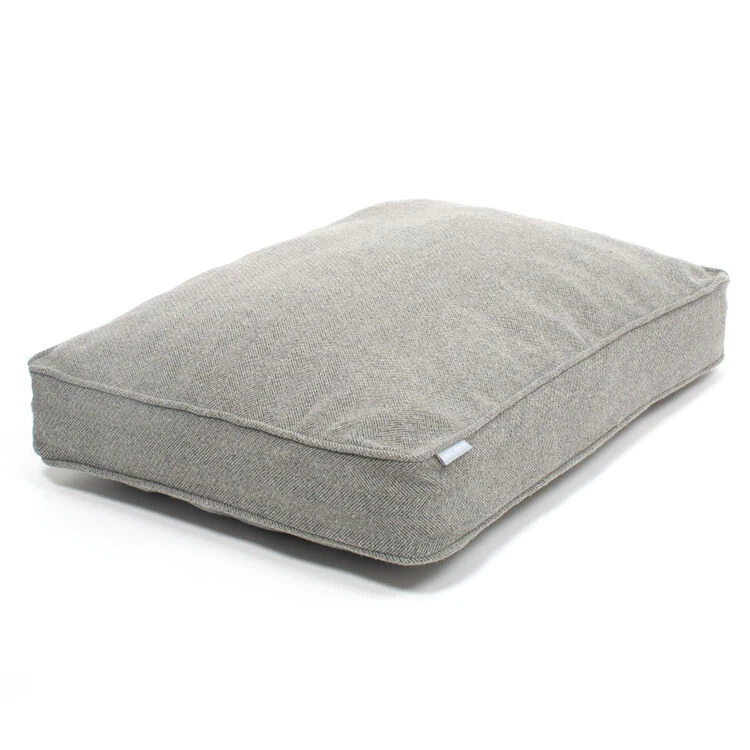 Lords & Labradors Tweed Dog Cushion Bed Pewter Herringbone 3 Lords & Labradors Tweed Dog Cushion Bed Pewter Herringbone